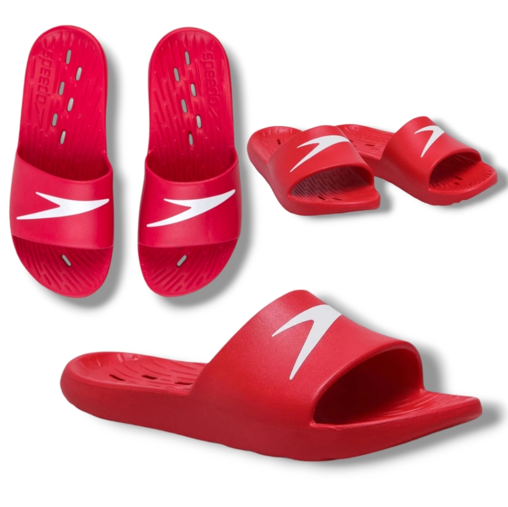 NWT ❤️ SPEEDO Men's/Unisex Red Flip Flop Slides AM